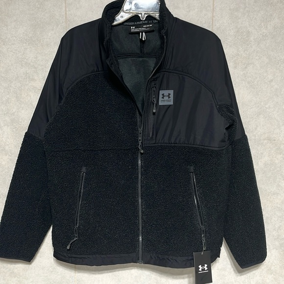 Under Armour Other - NWT Under Armour zip up black loose weave fleece jacket